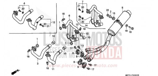 SILENCIEUX D'ECHAPPEMENT VFR750RK de 1989